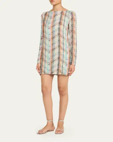 Missoni Multi-Technique Long-Sleeve Mini Dress | Thumbnail 4 Missoni Multi-Technique Long-Sleeve Mini Dress | Thumbnail 4