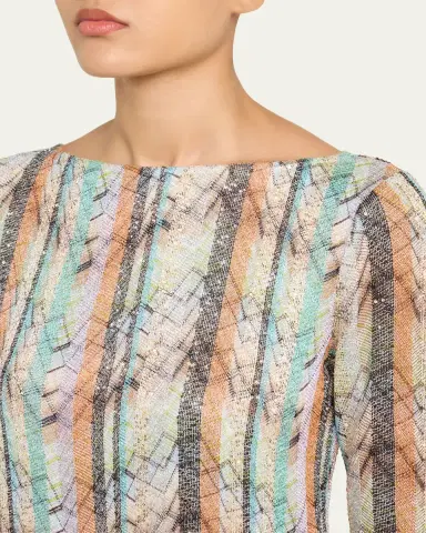 Missoni Multi-Technique Long-Sleeve Mini Dress | Thumbnail 5 Missoni Multi-Technique Long-Sleeve Mini Dress | Thumbnail 5