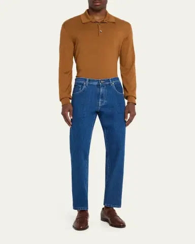 Cesare Attolini Men's Dark-Wash Denim Slim Straight-Leg Jeans | Thumbnail 2 Cesare Attolini Men's Dark-Wash Denim Slim Straight-Leg Jeans | Thumbnail 2