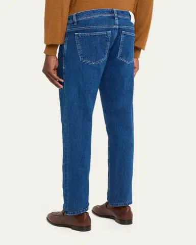 Cesare Attolini Men's Dark-Wash Denim Slim Straight-Leg Jeans | Thumbnail 3 Cesare Attolini Men's Dark-Wash Denim Slim Straight-Leg Jeans | Thumbnail 3
