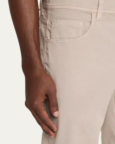 Cesare Attolini Men's Cotton Slim Straight-Leg Five-Pocket Pants | Thumbnail 5 Cesare Attolini Men's Cotton Slim Straight-Leg Five-Pocket Pants | Thumbnail 5