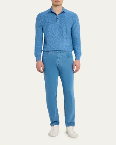 Cesare Attolini Men's Light-Wash Denim Slim Straight-Leg Jeans | Thumbnail 2 Cesare Attolini Men's Light-Wash Denim Slim Straight-Leg Jeans | Thumbnail 2