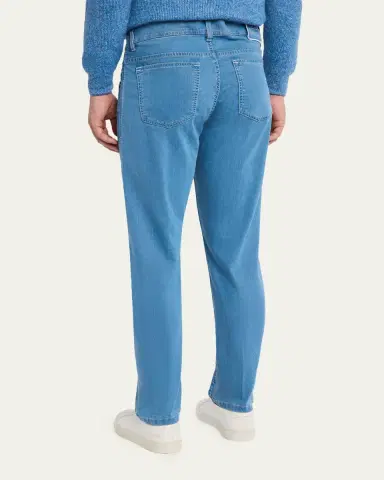 Cesare Attolini Men's Light-Wash Denim Slim Straight-Leg Jeans | Thumbnail 3 Cesare Attolini Men's Light-Wash Denim Slim Straight-Leg Jeans | Thumbnail 3
