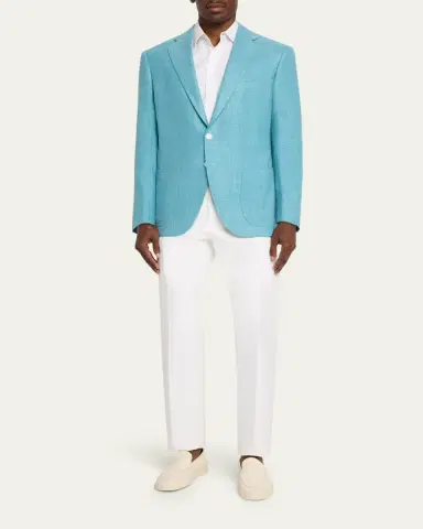 Cesare Attolini Men's Herringbone Patch Pocket Single-Breasted Sport Coat | Thumbnail 2 Cesare Attolini Men's Herringbone Patch Pocket Single-Breasted Sport Coat | Thumbnail 2