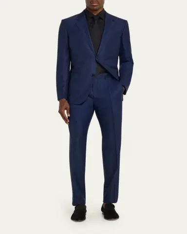 ZEGNA Men's Tonal Prince of Wales Plaid Wool Two-Piece Suit | Thumbnail 2 ZEGNA Men's Tonal Prince of Wales Plaid Wool Two-Piece Suit | Thumbnail 2