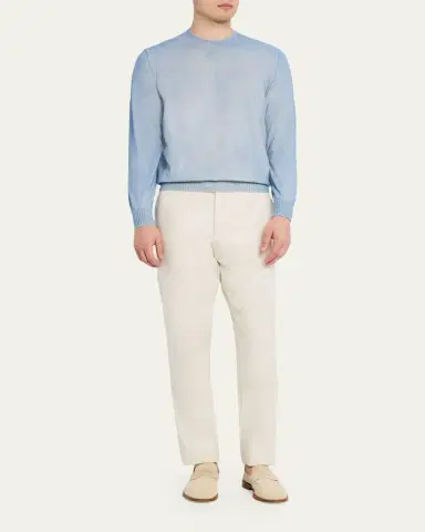 Fioroni Men's Duvet Cashmere Crewneck Sweater | Thumbnail 2 Fioroni Men's Duvet Cashmere Crewneck Sweater | Thumbnail 2