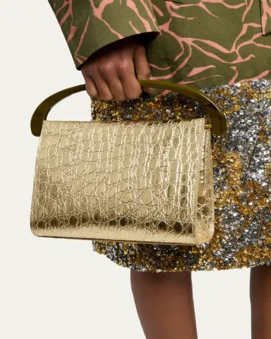 Dries Van Noten Croc-Embossed Leather Top-Handle Bag | Thumbnail 2 Dries Van Noten Croc-Embossed Leather Top-Handle Bag | Thumbnail 2