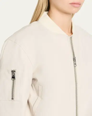 Sprwmn Leather Classic Bomber Jacket | Thumbnail 5 Sprwmn Leather Classic Bomber Jacket | Thumbnail 5