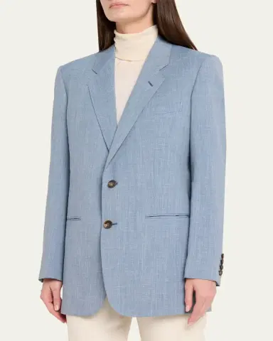 Loro Piana Guia Single-Breasted Wool-Silk-Linen Jacket | Thumbnail 4 Loro Piana Guia Single-Breasted Wool-Silk-Linen Jacket | Thumbnail 4