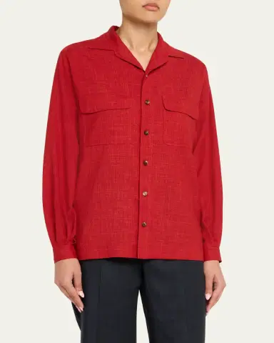 Loro Piana Ida Buttoned Long-Sleeve Shirt | Thumbnail 4 Loro Piana Ida Buttoned Long-Sleeve Shirt | Thumbnail 4