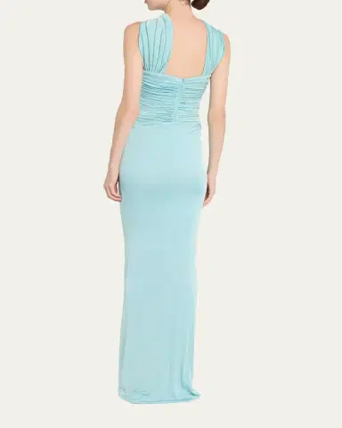 The New Arrivals by Ilkyaz Ozel Samsara Ruched Basque-Waist Column Gown | Thumbnail 3 The New Arrivals by Ilkyaz Ozel Samsara Ruched Basque-Waist Column Gown | Thumbnail 3