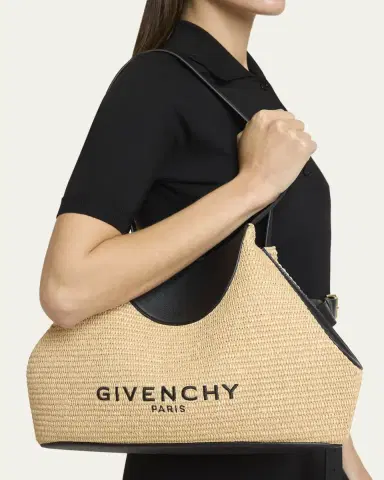 Givenchy Facet Small Shoulder Bag in Faux Raffia | Thumbnail 2 Givenchy Facet Small Shoulder Bag in Faux Raffia | Thumbnail 2