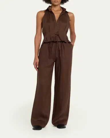 AEXAE Sleeveless Linen Drawstring Top | Thumbnail 2 AEXAE Sleeveless Linen Drawstring Top | Thumbnail 2