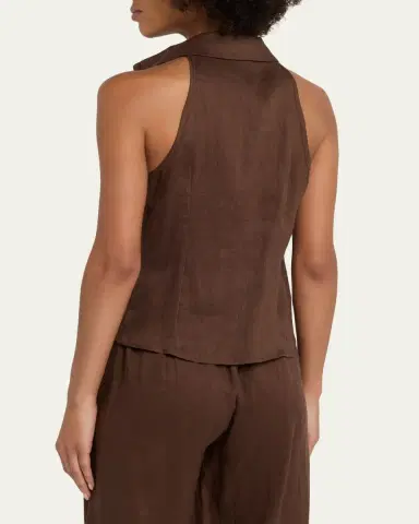 AEXAE Sleeveless Linen Drawstring Top | Thumbnail 3 AEXAE Sleeveless Linen Drawstring Top | Thumbnail 3