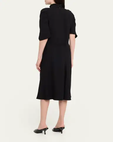 The Row Emmeline Short-Sleeve Silk Midi Dress | Thumbnail 3 The Row Emmeline Short-Sleeve Silk Midi Dress | Thumbnail 3