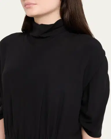 The Row Emmeline Short-Sleeve Silk Midi Dress | Thumbnail 5 The Row Emmeline Short-Sleeve Silk Midi Dress | Thumbnail 5