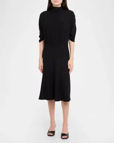 The Row Emmeline Short-Sleeve Silk Midi Dress | Thumbnail 6 The Row Emmeline Short-Sleeve Silk Midi Dress | Thumbnail 6