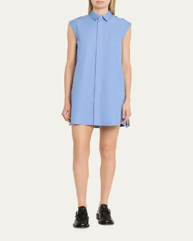 sacai Chiffon Godet Striped Poplin Mini Shirtdress | Thumbnail 2 sacai Chiffon Godet Striped Poplin Mini Shirtdress | Thumbnail 2