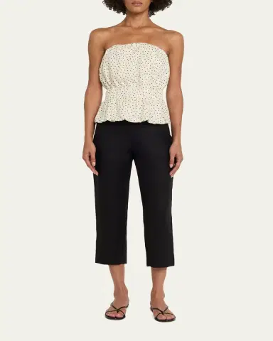 Aexae Strapless Polka Dot Linen Top | Thumbnail 2 Aexae Strapless Polka Dot Linen Top | Thumbnail 2