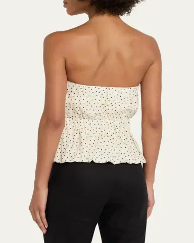 Aexae Strapless Polka Dot Linen Top | Thumbnail 3 Aexae Strapless Polka Dot Linen Top | Thumbnail 3