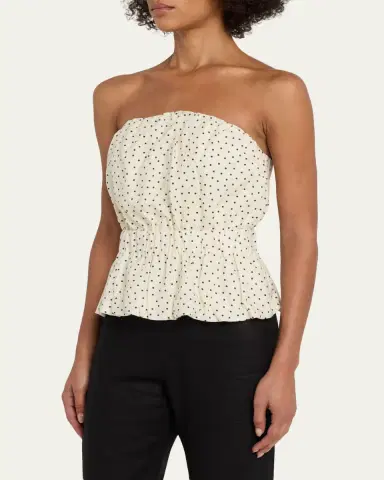 Aexae Strapless Polka Dot Linen Top | Thumbnail 4 Aexae Strapless Polka Dot Linen Top | Thumbnail 4