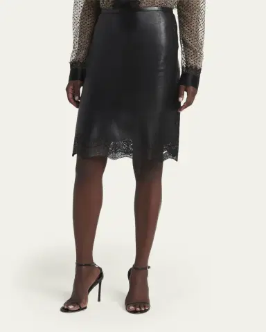 Tom Ford Lace Laser-Cut Leather Skirt | Thumbnail 4 Tom Ford Lace Laser-Cut Leather Skirt | Thumbnail 4