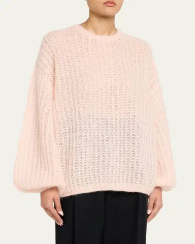 Toteme Puffed Mohair Knit Balloon-Sleeve Sweater | Thumbnail 4 Toteme Puffed Mohair Knit Balloon-Sleeve Sweater | Thumbnail 4