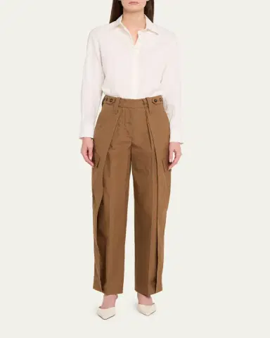 Stella McCartney Layered Washed Cotton Straight-Leg Cargo Pants | Thumbnail 2 Stella McCartney Layered Washed Cotton Straight-Leg Cargo Pants | Thumbnail 2