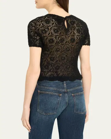 Nili Lotan Elionne Floral Crochet Sweater | Thumbnail 8 Nili Lotan Elionne Floral Crochet Sweater | Thumbnail 8
