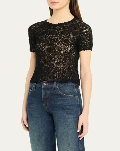 Nili Lotan Elionne Floral Crochet Sweater | Thumbnail 9 Nili Lotan Elionne Floral Crochet Sweater | Thumbnail 9