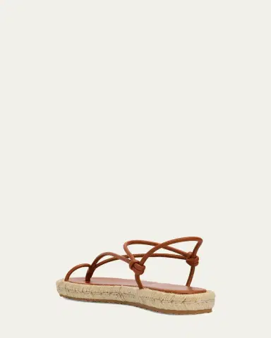 Gianvito Rossi Nappa Leather Espadrille Thong Sandals | Thumbnail 4 Gianvito Rossi Nappa Leather Espadrille Thong Sandals | Thumbnail 4