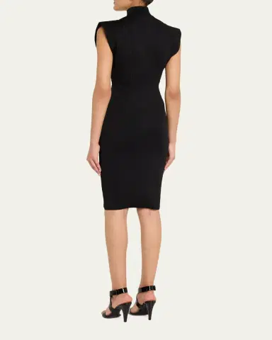 Alaïa Mock-Neck Cap-Sleeve Seam Paneled Dress | Thumbnail 3 Alaïa Mock-Neck Cap-Sleeve Seam Paneled Dress | Thumbnail 3