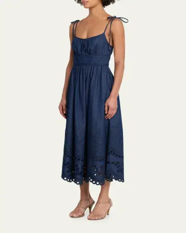 Zimmermann Mahon Broderie Denim Picnic Dress | Thumbnail 2 Zimmermann Mahon Broderie Denim Picnic Dress | Thumbnail 2