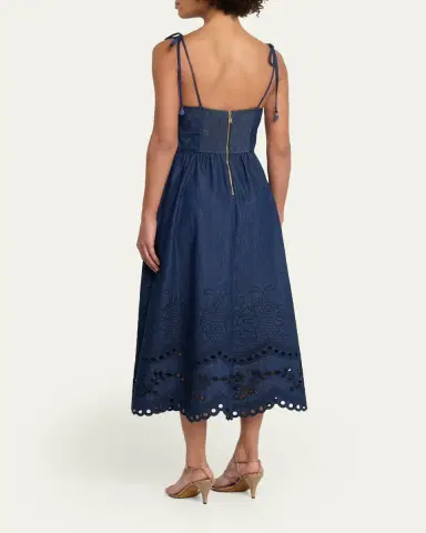 Zimmermann Mahon Broderie Denim Picnic Dress | Thumbnail 3 Zimmermann Mahon Broderie Denim Picnic Dress | Thumbnail 3