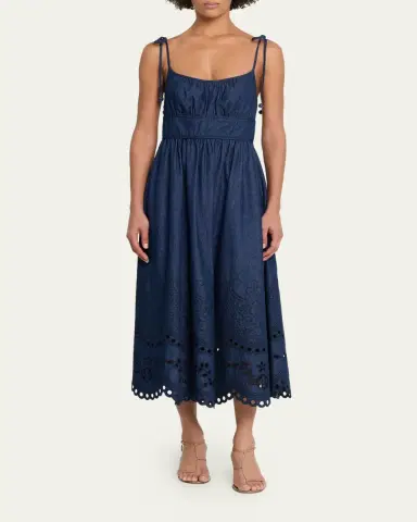 Zimmermann Mahon Broderie Denim Picnic Dress | Thumbnail 4 Zimmermann Mahon Broderie Denim Picnic Dress | Thumbnail 4