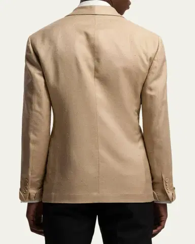 Ralph Lauren Purple Label Men's Super Slub Twill Shawl Lapel Double-Breasted Blazer | Thumbnail 3 Ralph Lauren Purple Label Men's Super Slub Twill Shawl Lapel Double-Breasted Blazer | Thumbnail 3
