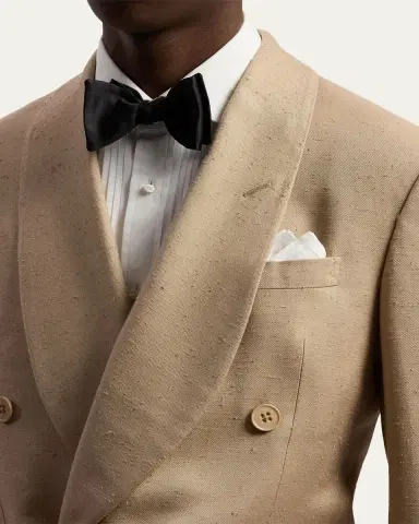 Ralph Lauren Purple Label Men's Super Slub Twill Shawl Lapel Double-Breasted Blazer | Thumbnail 5 Ralph Lauren Purple Label Men's Super Slub Twill Shawl Lapel Double-Breasted Blazer | Thumbnail 5