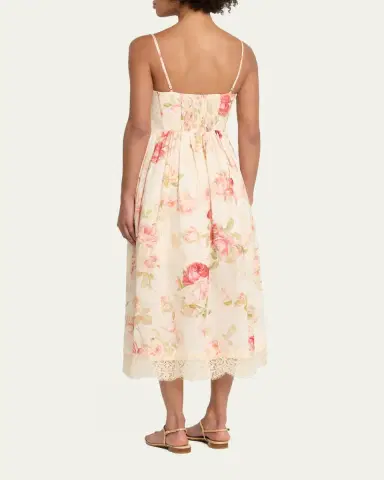Zimmermann Roselight Corset Midi Dress | Thumbnail 3 Zimmermann Roselight Corset Midi Dress | Thumbnail 3