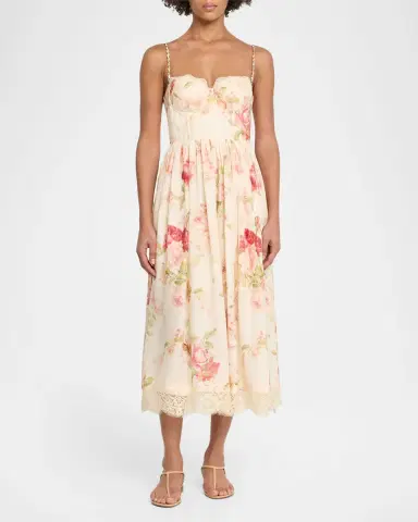 Zimmermann Roselight Corset Midi Dress | Thumbnail 6 Zimmermann Roselight Corset Midi Dress | Thumbnail 6