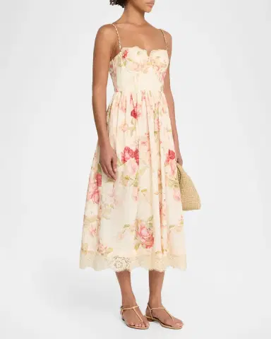 Zimmermann Roselight Corset Midi Dress | Thumbnail 8 Zimmermann Roselight Corset Midi Dress | Thumbnail 8