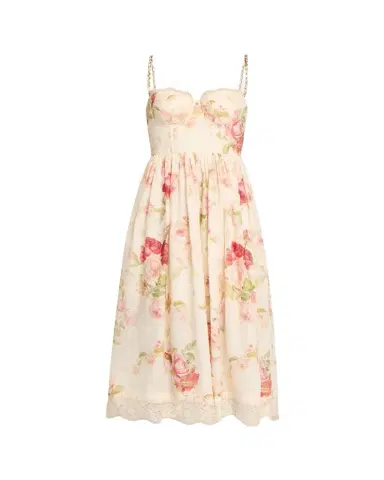 Zimmermann Roselight Corset Midi Dress | Thumbnail 1 Zimmermann Roselight Corset Midi Dress | Thumbnail 1