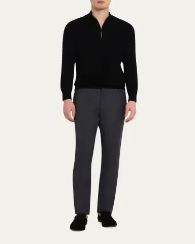 ZEGNA Men's Cashmere Knit Quarter-Zip Sweater | Thumbnail 2 ZEGNA Men's Cashmere Knit Quarter-Zip Sweater | Thumbnail 2