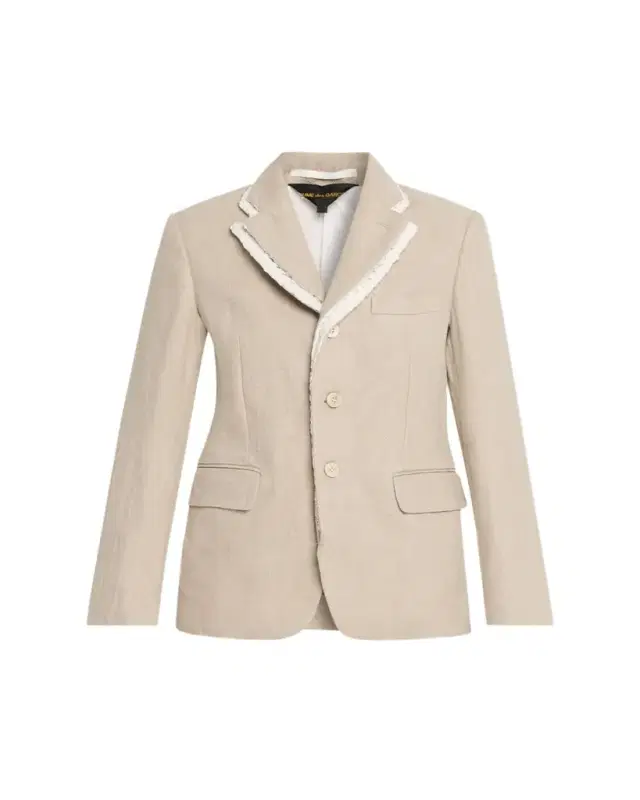 Linen-Blend Crochet-Trim Blazer Linen-Blend Crochet-Trim Blazer