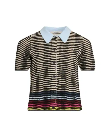 Christopher John Rogers Wave Knit Short-Sleeve Polo Shirt | Thumbnail 1 Christopher John Rogers Wave Knit Short-Sleeve Polo Shirt | Thumbnail 1