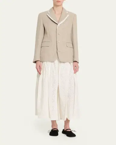 Comme des Garçons Eyelet-Embroidered Cotton Midi Skirt | Thumbnail 2 Comme des Garçons Eyelet-Embroidered Cotton Midi Skirt | Thumbnail 2