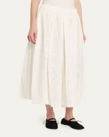 Comme des Garçons Eyelet-Embroidered Cotton Midi Skirt | Thumbnail 4 Comme des Garçons Eyelet-Embroidered Cotton Midi Skirt | Thumbnail 4
