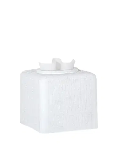 Labrazel Cambric Glass Tissue Box Cover, White Enamel | Thumbnail 1 Labrazel Cambric Glass Tissue Box Cover, White Enamel | Thumbnail 1
