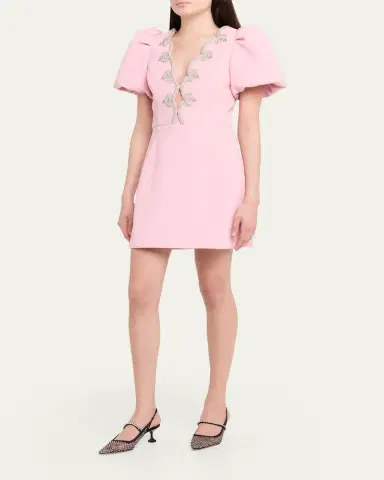 Rebecca Vallance Harlynn Scalloped Diamante-Trim Mini Dress | Thumbnail 4 Rebecca Vallance Harlynn Scalloped Diamante-Trim Mini Dress | Thumbnail 4