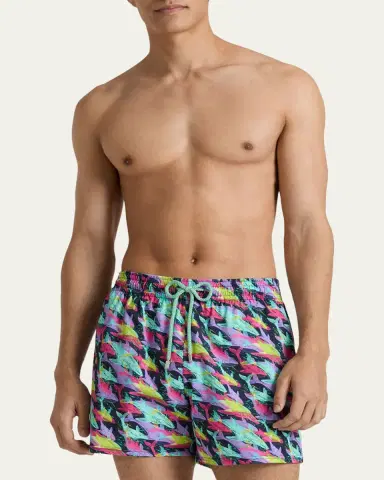 Vilebrequin Men's Offset Whale-Print Swim Trunks | Thumbnail 2 Vilebrequin Men's Offset Whale-Print Swim Trunks | Thumbnail 2
