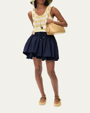LOEWE x Paula's Ibiza Layered Cotton Drawstring Mini Skirt | Thumbnail 2 LOEWE x Paula's Ibiza Layered Cotton Drawstring Mini Skirt | Thumbnail 2